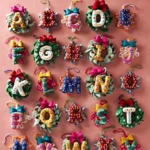 Anthropologie Felt Deck the Halls Ornaments NWT